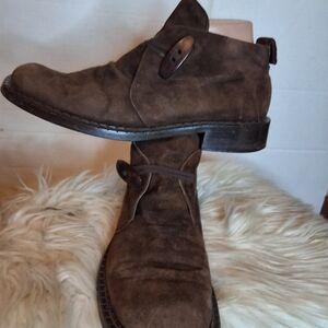 Goffredo Fantini Brown Suede Chuka, Ankle! Vintage Flat Boots 10/40